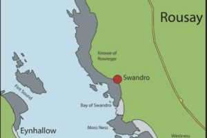 Map showing the location of the Swandro beach excavations, from the Orkney: Gateway to the Atlantic project