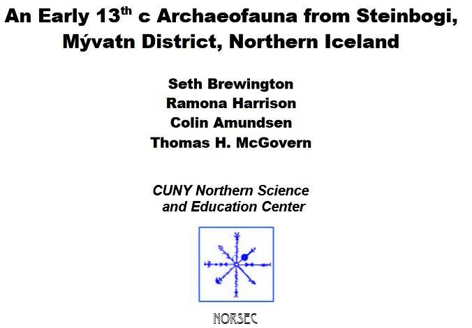 Steinbogi Zooarchaeology Report Feb 2004 NORSEC 13 1 An Early 13th c Archaeofauna from Steinbogi, Mývatn District, Northern Iceland