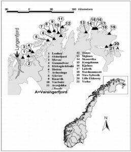 Map of multi-room houses of Finnmark, Norway