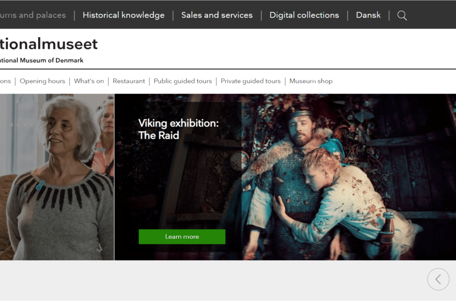 Website screenshot: National Museum of Denmark, Copenhagen