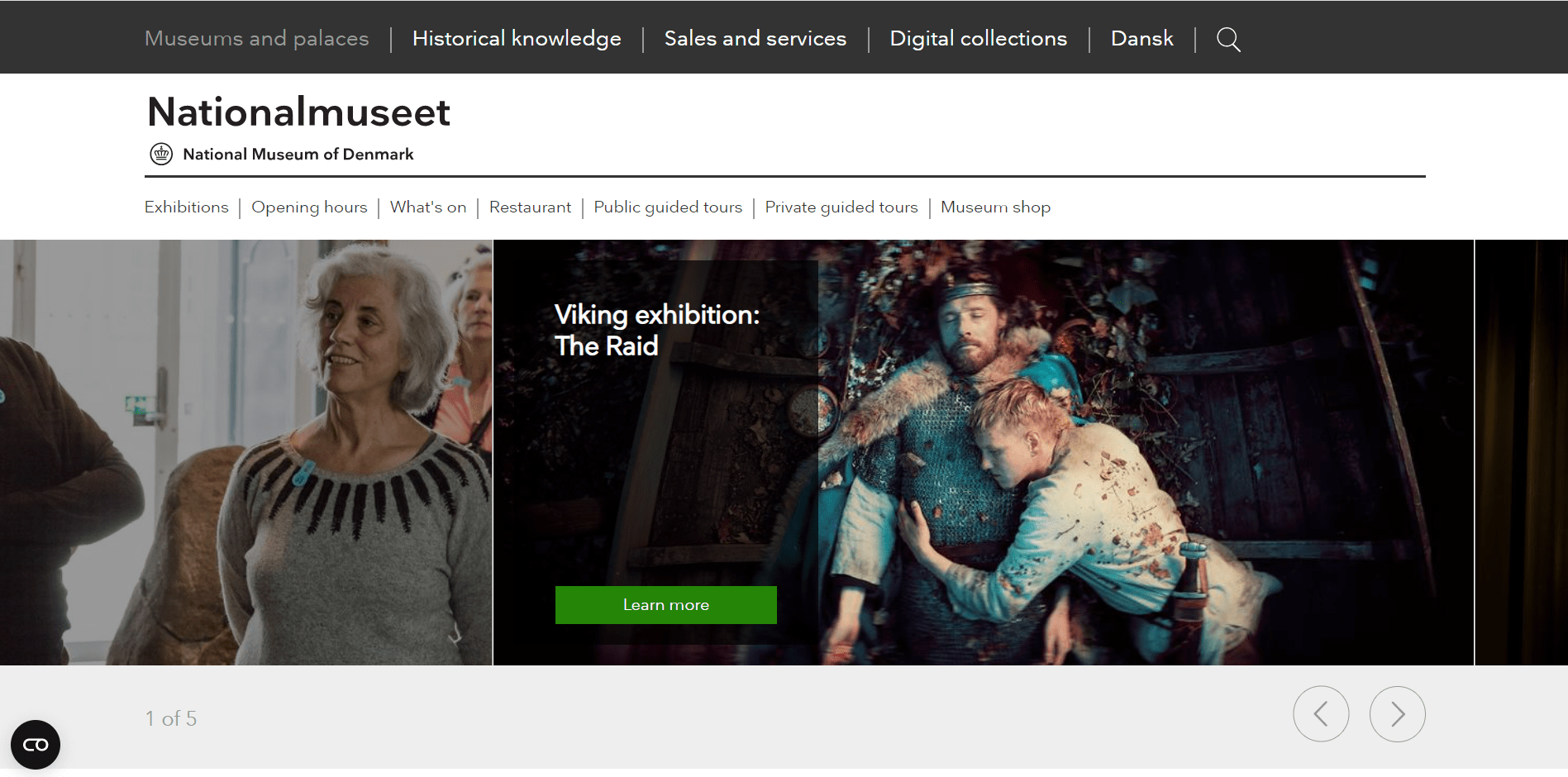 Website screenshot: National Museum of Denmark, Copenhagen