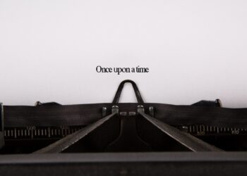 Typewriter with text saying Once upon a Time