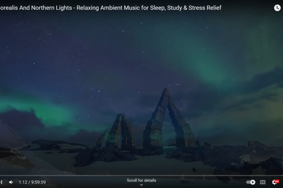 Screenshot from Aurora Borealis and Northern Lights Music video