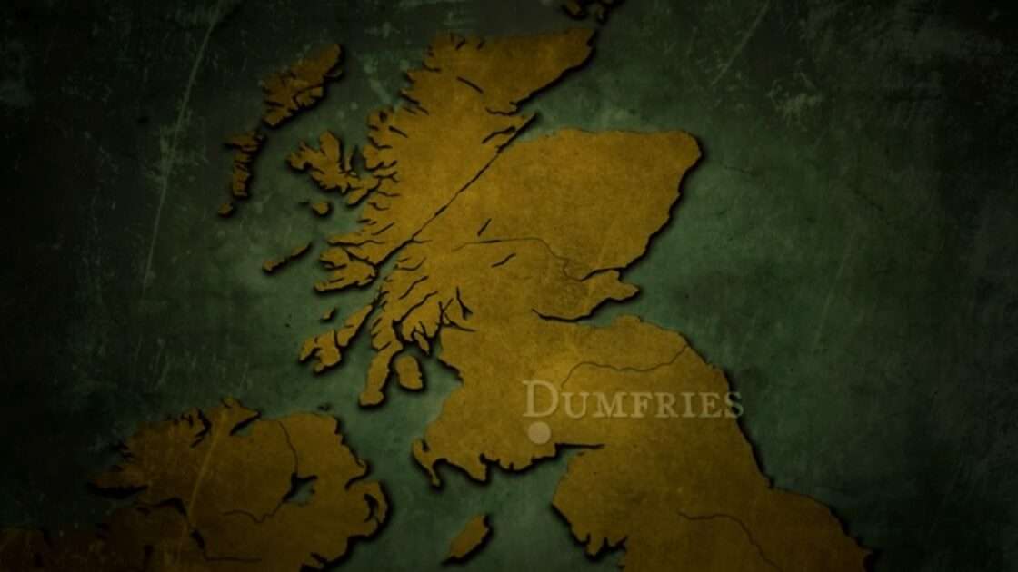 Map showing Dumfries in Scotland. Source: BBC Two - Digging for Britain