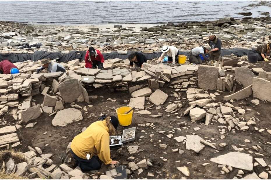 Photo of the excavations at Knowe of Swandro