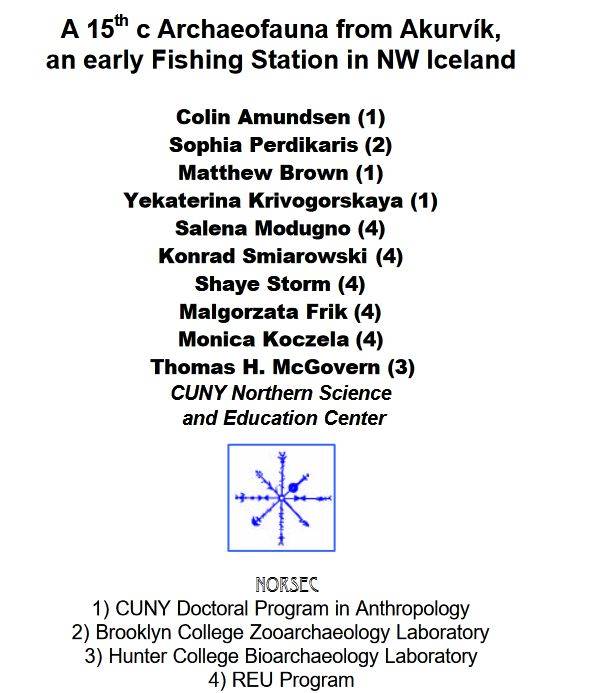 A 15th c Archaeofauna from Akurvík, an early Fishing Station in NW Iceland