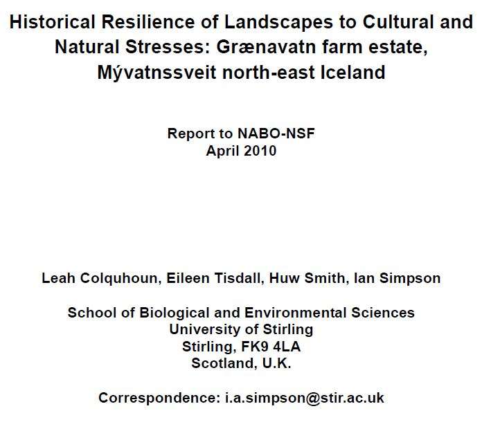 Historical Resilience of Landscapes to Cultural and Natural Stresses: Grænavatn farm estate, Mývatnssveit north-east Iceland