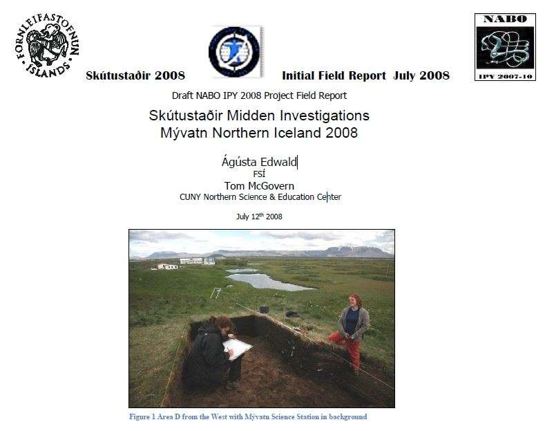 Skútustaðir Midden Investigations Mývatn Northern Iceland 2008