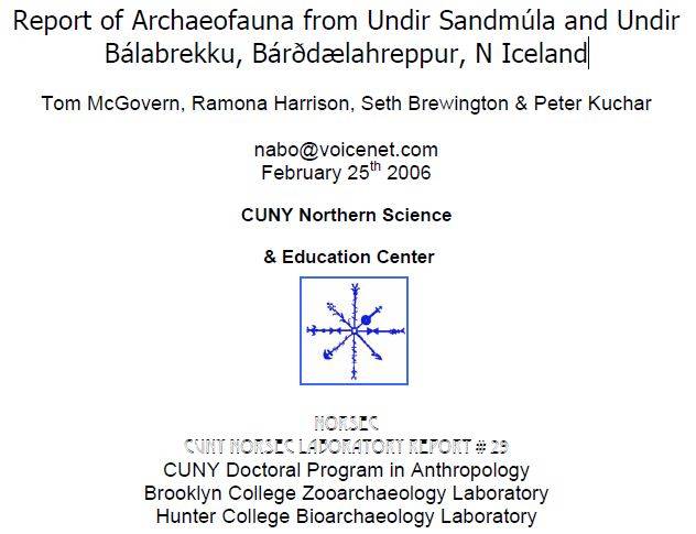 Undir Sandmúla and Undir Bálabrekku 2006 Report