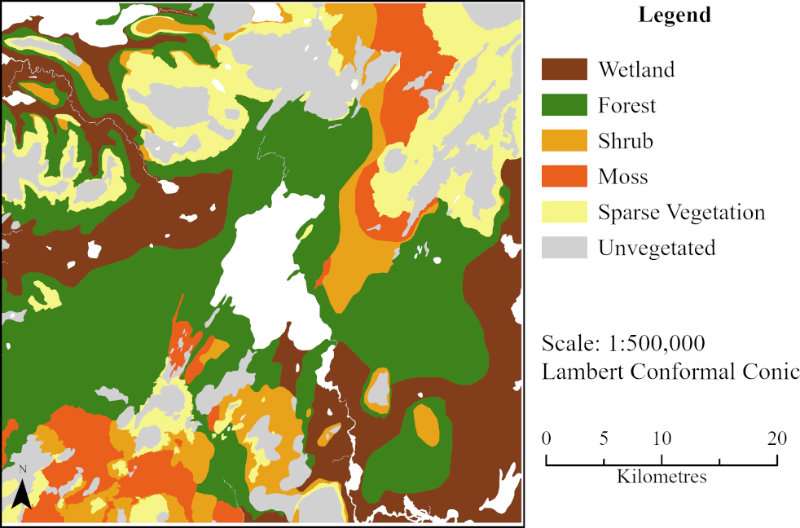 Map of a model of the pre-Landnám landscape.