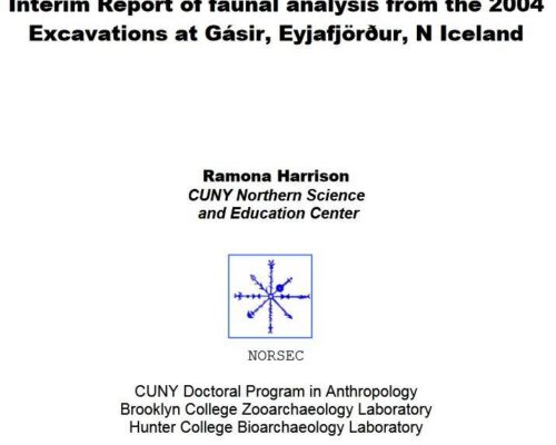 Interim Report of faunal analysis from the 2004 Excavations at Gásir, Eyjafjörður, N Iceland