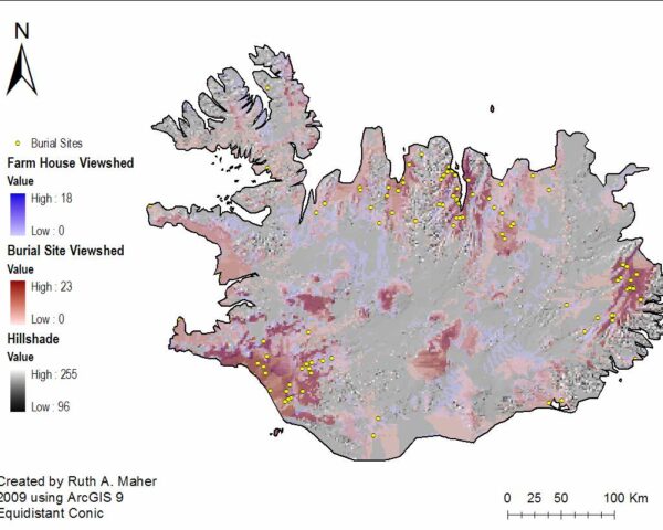 Map of comparative viewsheds between Burial Sites and Farm Houses